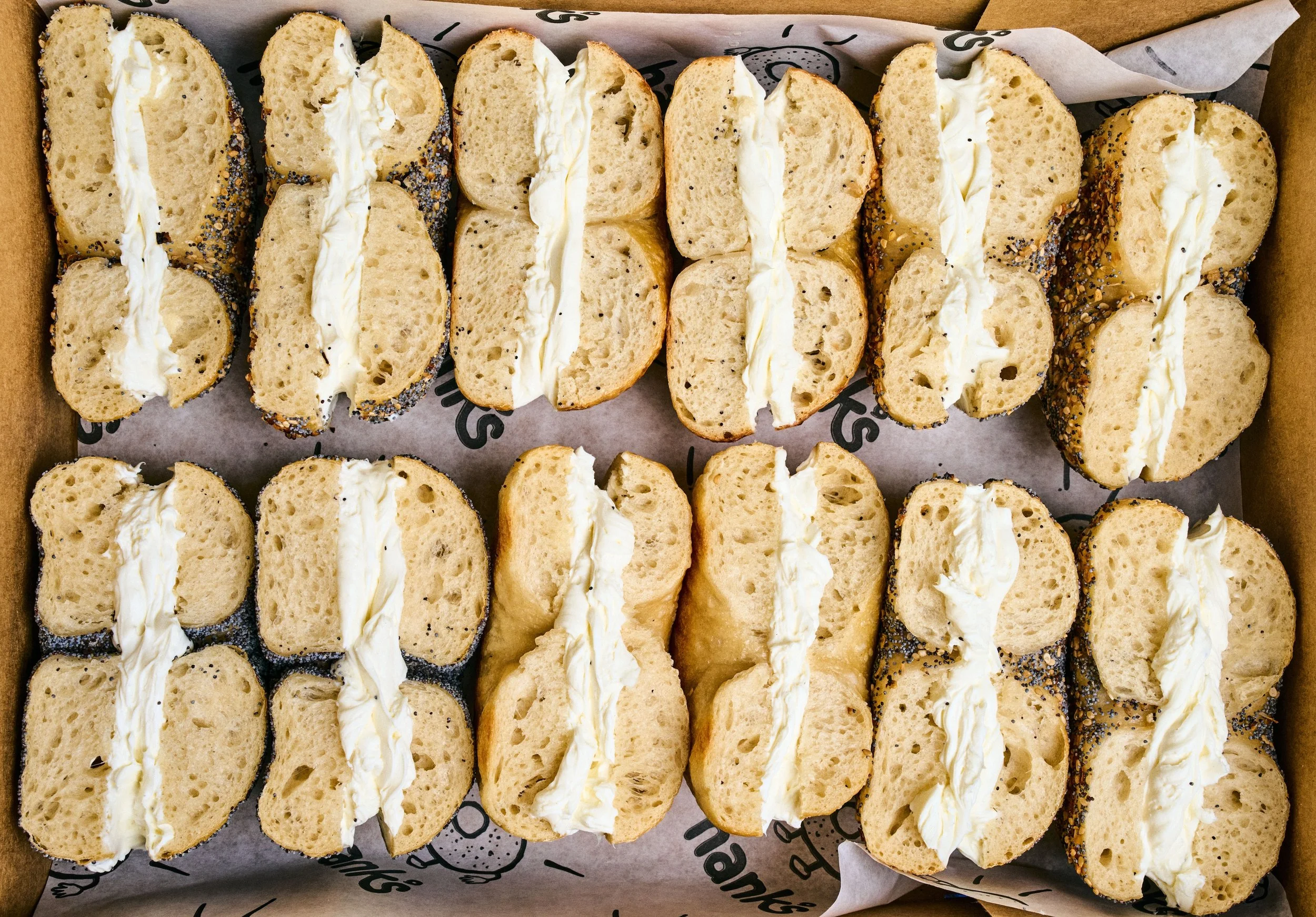 Hank's Bagels catering spread